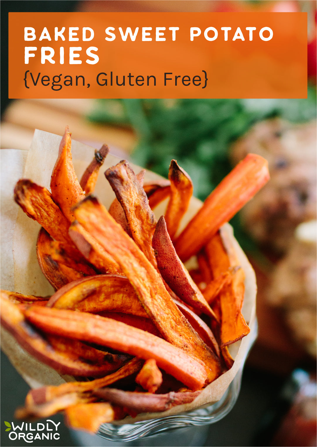 Baked Sweet Potato Fries {Gluten-Free} baked sweet potato fries arranged in a dish