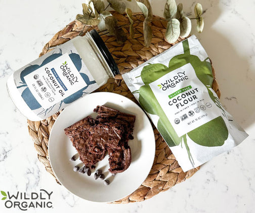 Coconut oil, coconut flour, and brownies