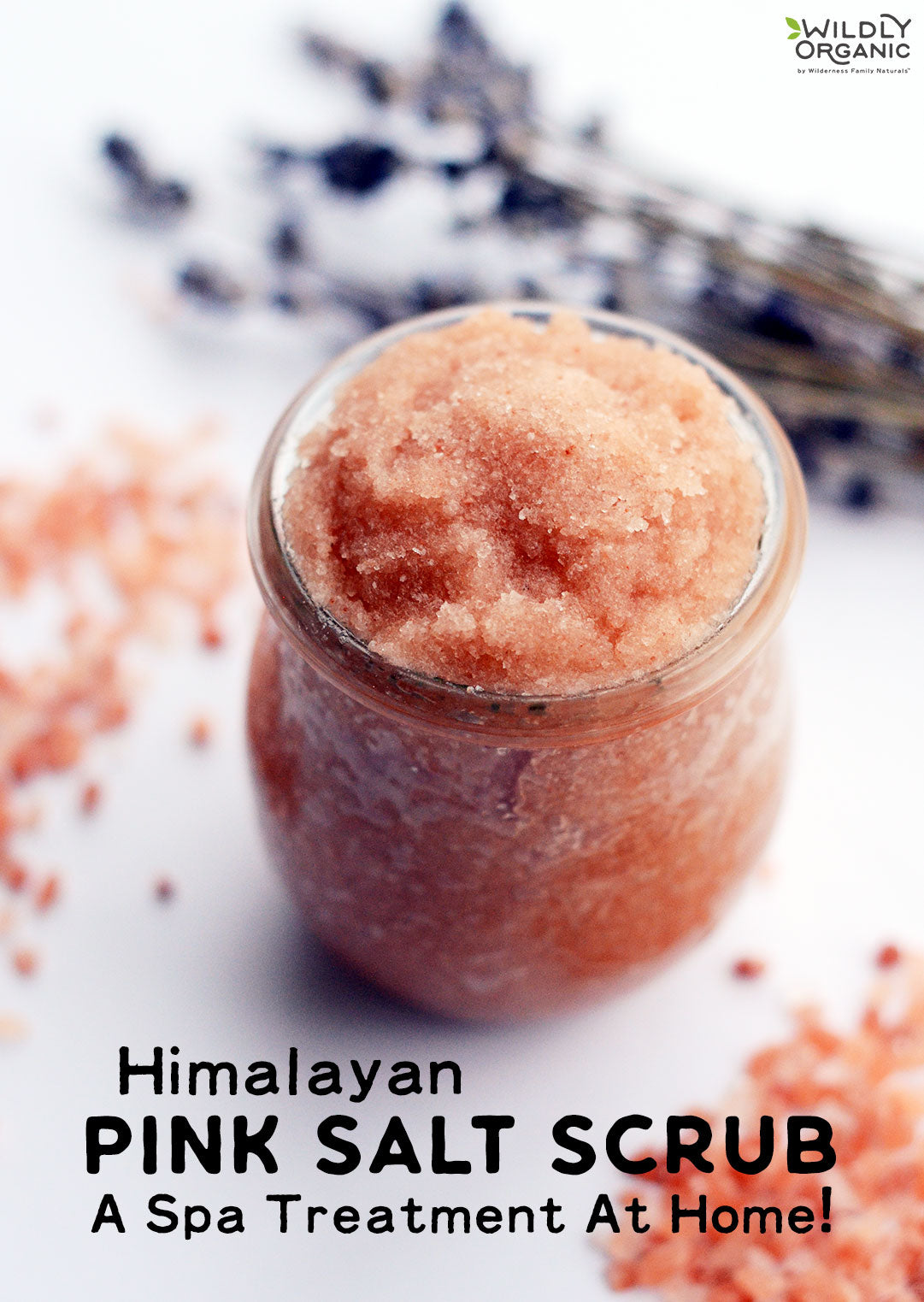 A jar of pink scrub Text Himalayan Pink Salt Scrub a Spa Treatment At Home