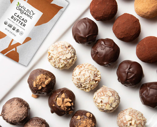 Treats made with raw cacao butter