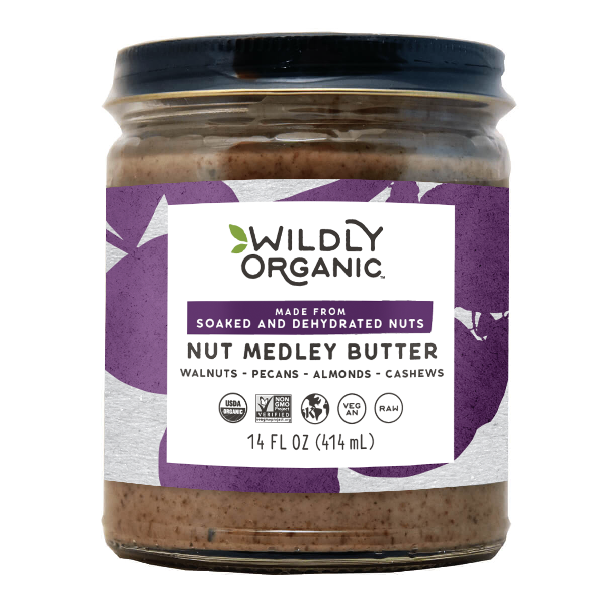 Jar of Wildly Organic Nut Medley Butter made from soaked and dehydrated nuts