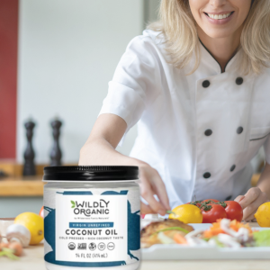 Woman using coconut oil